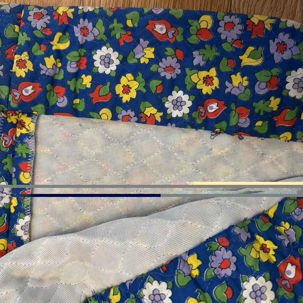 Vintage 70s Jumpin Juniors Skirt XS Floral Quilted Maxi Cottagecore A-Line Boho - Picture 9 of 16